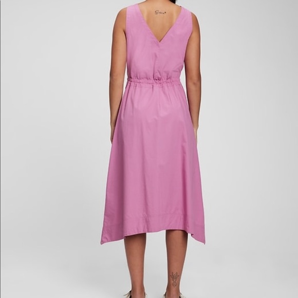 New GAP Tie-Waist Midi Dress in Purple Clover Size Large - Picture 5 of 12